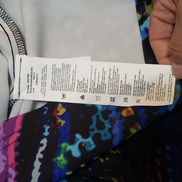 NWT Joseph Ribkoff Print Dress With Mesh 3/4 Sleeves Bright Dress, Size 10 - Picture 13 of 17